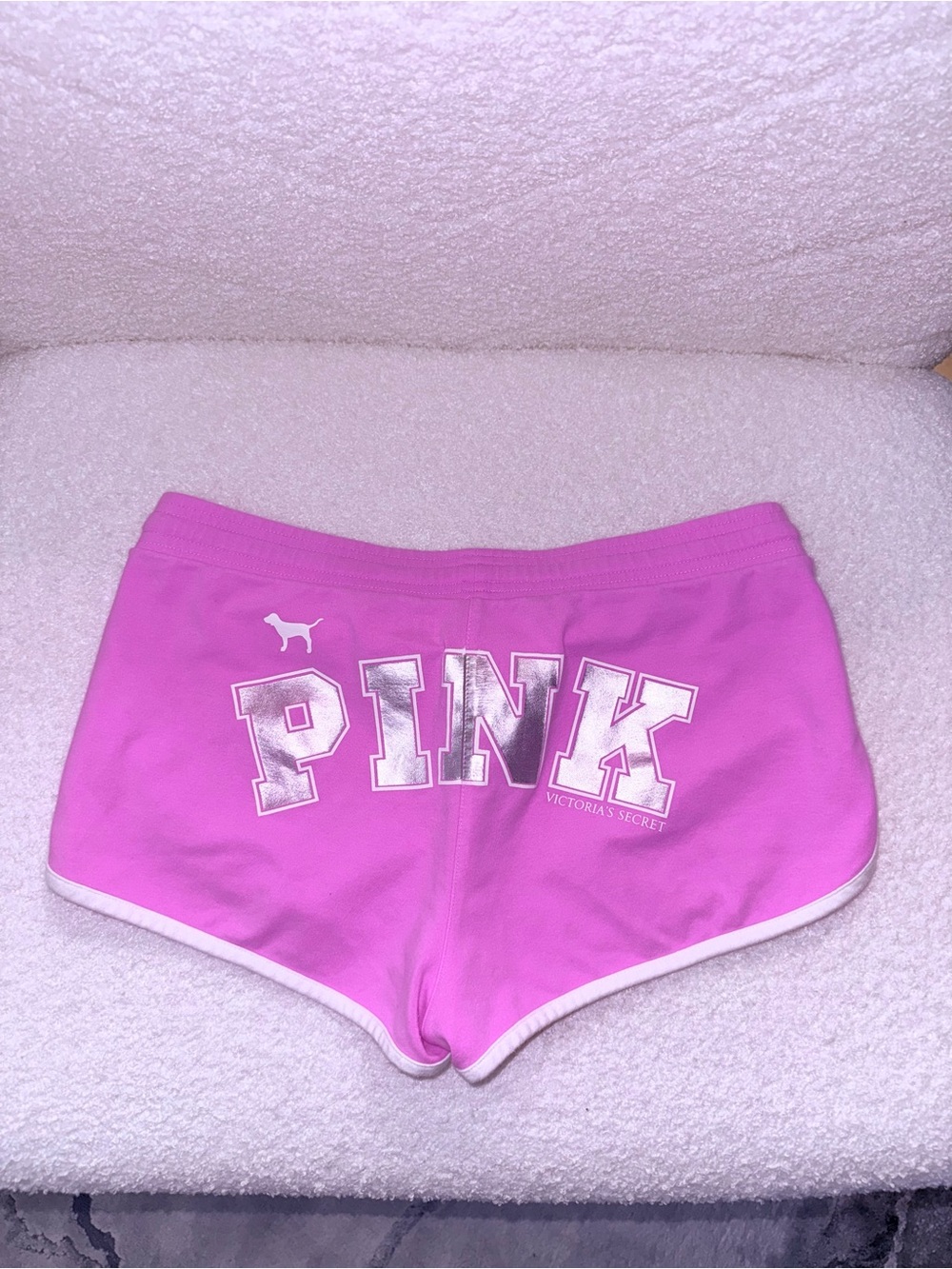 Victorias Secret Pink silver foil shorts small y2k